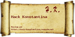 Hack Konstantina névjegykártya